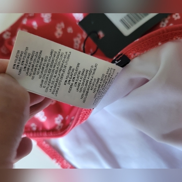 Nasty Gal Ditsy Mix Print Cut-Out Tie Swimsuit White Size 8 NWT - Picture 3 of 8